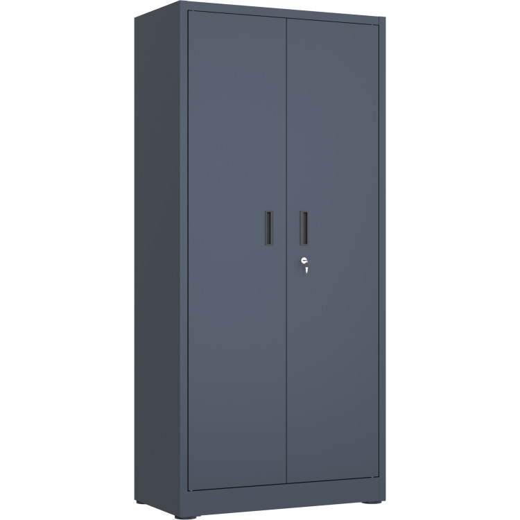Heavy Duty Grey 2 Door Lockable Steel Tool Cabinet with 4 Shelves & Pegboard 800x400x1800mm - CESETC1GREY