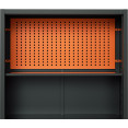 Heavy Duty Grey and Orange 2 Door Lockable Steel Tool Cabinet with 4 Shelves & Pegboard 800x400x1800mm - CESETC1GREYORANGE