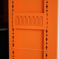 Heavy Duty Grey and Orange 2 Door Lockable Steel Tool Cabinet with 4 Shelves & Pegboard 800x400x1800mm - CESETC1GREYORANGE