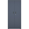 Heavy Duty Grey 2 Door Lockable Steel Tool Cabinet with 4 Shelves & Pegboard 800x400x1800mm - CESETC1GREY