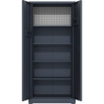 Heavy Duty Grey 2 Door Lockable Steel Tool Cabinet with 4 Shelves & Pegboard 800x400x1800mm - CESETC1GREY