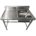 Commercial Sink Stainless steel 1000x600x900mm 1 bowl right Splashback - CESINK8060RIGHT