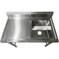 Commercial Sink Stainless steel 1000x600x900mm 1 bowl right Splashback - CESINK8060RIGHT