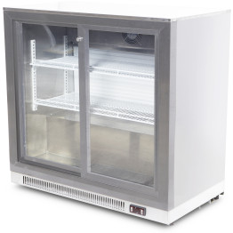 Back bar cooler 2 sliding doors 220 litres Stainless steel - CESSBC02PS