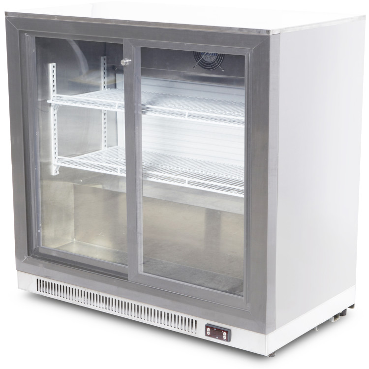 Back bar cooler 2 sliding doors 220 litres Stainless steel - CESSBC02PS