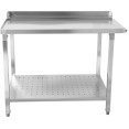 Unloading table Left side 600x650x850mm With bottom shelf With splashback Stainless steel - CESWB6065R