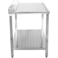 Unloading table Left side 600x650x850mm With bottom shelf With splashback Stainless steel - CESWB6065R