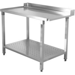 Unloading table Left side 1100x650x850mm With bottom shelf With splashback Stainless steel - CESWB11065R