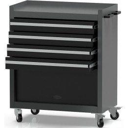 Professional Grey and Black Tool Drawer Cabinet with 4 Drawers and Locker Design 616x330x760mm - CETC027