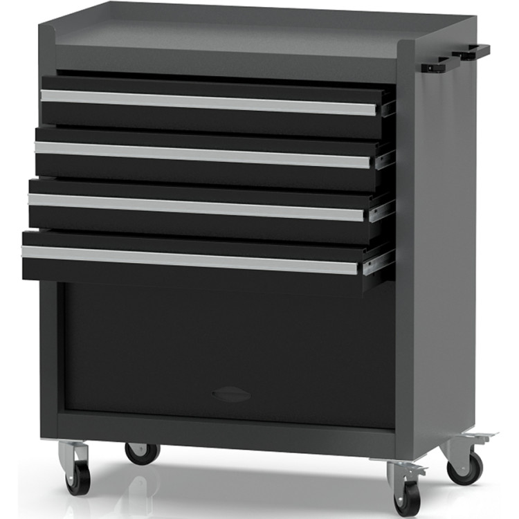 Professional Grey and Black Tool Drawer Cabinet with 4 Drawers and Locker Design 616x330x760mm - CETC027