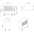 Professional Grey and Black Tool Drawer Cabinet with 4 Drawers and Locker Design 616x330x760mm - CETC027