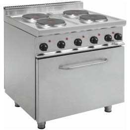 Professional Electric Range oven 4 plates 9.2kW Electric oven 4.8kW - CETHE7P4MEO