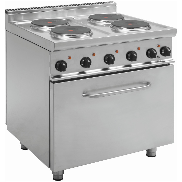 Professional Electric Range oven 4 plates 9.2kW Electric oven 4.8kW - CETHE7P4MEO