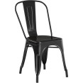 Bistro Dining Chair Steel Black Indoors - CEWW60