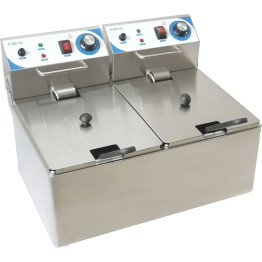 Commercial Double Deep Fat Fryer 10 + 10 litres 3kW Countertop - CEWH122A