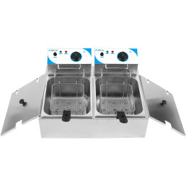 Commercial Twin Fryer Electric 8+8 litre 2.5+2.5kW Countertop - CEWHCDFD