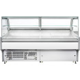 Serve over Deli counter White front Straight glass front Width 1330mm - CEWHITE1309SG