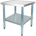Stainless Steel Commercial Equipment Stand with Galvanised Undershelf & Marine Edges 600x600x600mm - CEWHMT6060