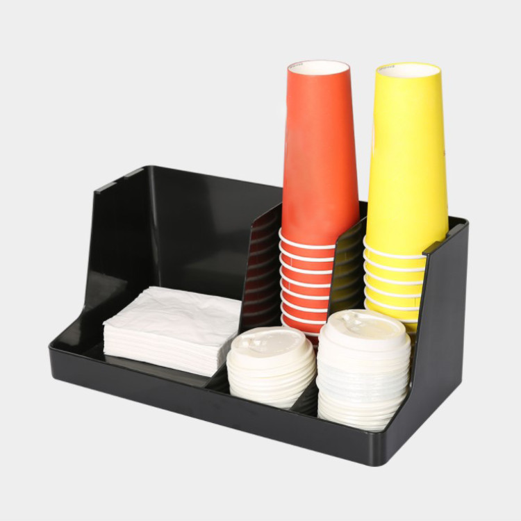 Black Cup Holder / Dispenser 2 Stacks - CEWQCS1