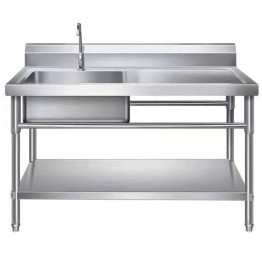 Commercial Sink Stainless steel 1000x600x850mm 1 bowl left Splashback Undershelf - CEWUS100600LEFT