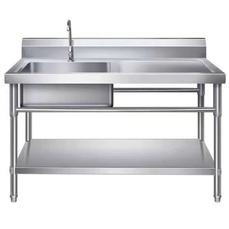 Commercial Sink Stainless steel 1000x600x850mm 1 bowl left Splashback Undershelf - CEWUS100600LEFT