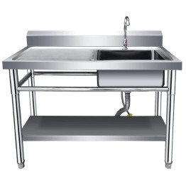 Commercial Sink Stainless steel 1200x600x850mm 1 bowl right Splashback Undershelf - CEWUS12060RIGHT