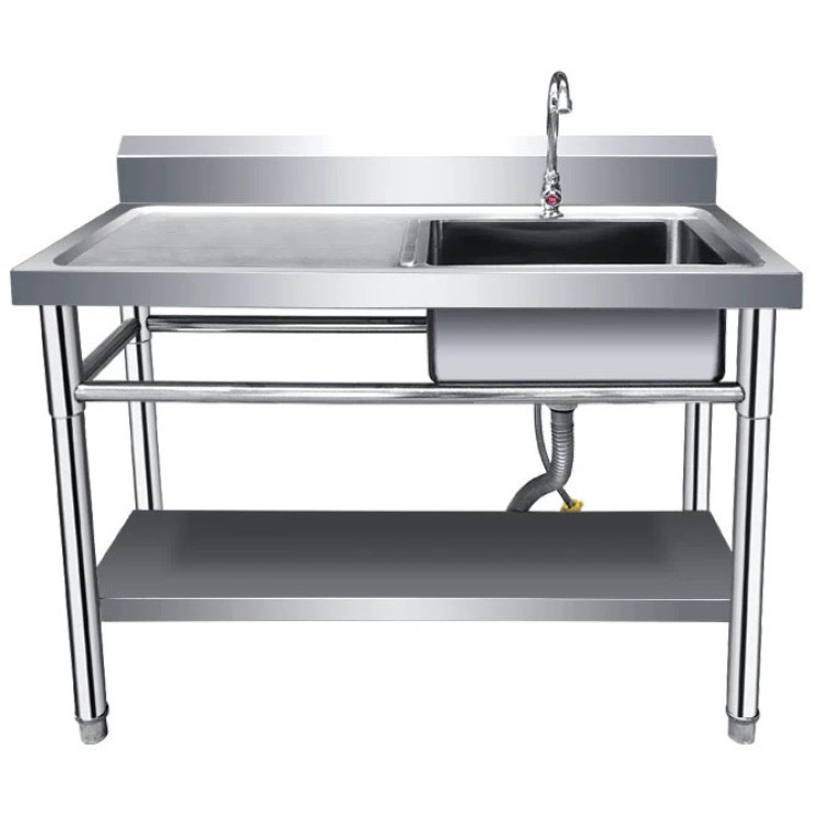 Commercial Sink Stainless steel 1200x600x850mm 1 bowl right Splashback Undershelf - CEWUS12060RIGHT