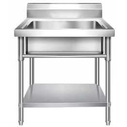 Commercial Sink Stainless steel 600x600x850mm 1 bowl Splashback Undershelf - CEWUS6060