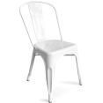 4pcs Bistro Dining Chair Steel White Indoors - CEWW60W