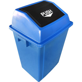 Square Push Lid Bin 100 Litres Blue - CEXDL100D11BLUE