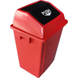 Square Push Lid Bin 100 Litres Red - CEXDL100D11RED