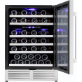 Commercial Wine Cooler 6 Shelves 138 Litres 46 Bottles Dual Temperature Zones Compressor Cooling 595x575x820mm Stainless Steel - CEYC150BS