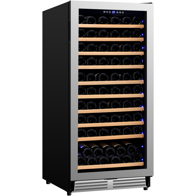 Commercial Wine Cooler 10 Shelves 285 Litres 110 Bottles Single Temperature Zone Compressor Cooling 598x690x1300mm Stainless Steel - CEYC298AS