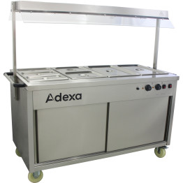 Mobile Bain Marie top Hot Cupboard with Heated Sneeze Guard - CEYH4W
