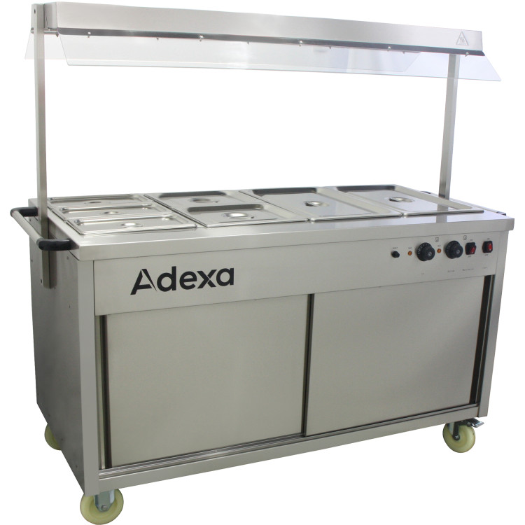 Mobile Bain Marie top Hot Cupboard with Heated Sneeze Guard - CEYH4W