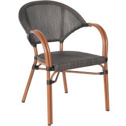 Bistro Teslin Chair Double Tube Aluminium Wood finish- CEZF3022CWOOD