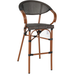 Textilene Outdoor High Barstool Aluminium Wood - CEZF3030CWOOD