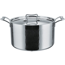 Hammered Triple-Layer Stainless Steel Casserole ø220×H135mm 5.1L Silver Finish | CaterEq CEC0310008S Hammered Triple-Layer Stainless Steel Casserole ø220×H135mm 5.1L Silver Finish | CaterEq CEC0310008S