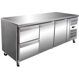 Commercial Refrigerated Counter with Upstand 2 doors 2 Drawers Depth 700mm - CETHP3120TN