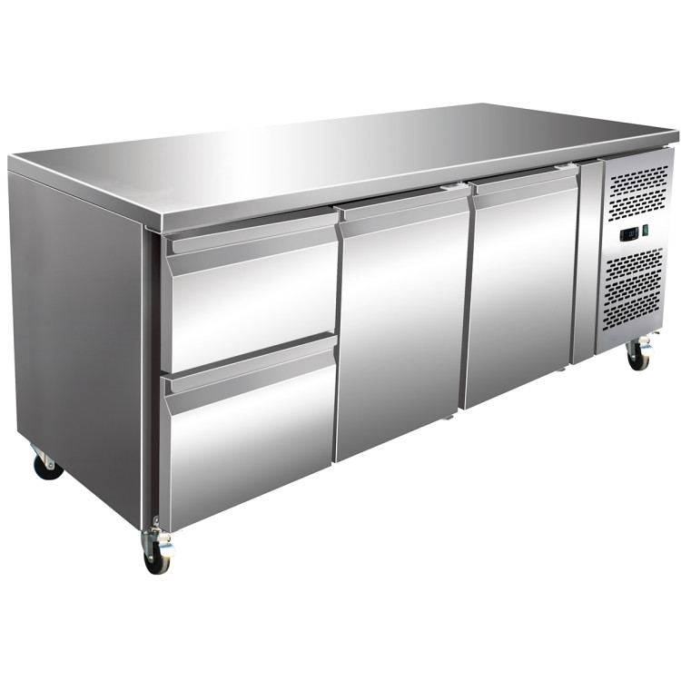 Commercial Refrigerated Counter with Upstand 2 doors 2 Drawers Depth 700mm - CETHP3120TN