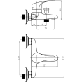 Wall Mounted Mixer Tap Single Lever Chrome - CE30128000