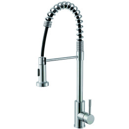 Commercial Sink Mixer Tap Spring Flexible Spout with Pull Down Spray Stainless Steel 460mm Height | CaterEq CE3047108