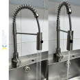 Kitchen Sink Mixer Tap Pullout spray spout Single lever Stainless steel - CE3047109