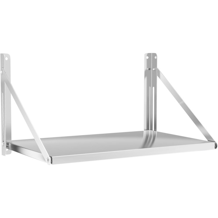 Board Style Foldable Wall Shelf Stainless Steel 600x300mm - CE330901