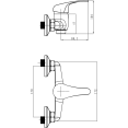 Wall Mounted Mixer Tap Single Lever Chrome - CE40128000