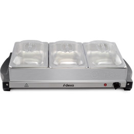 Pan Buffet Server 3x2.5 litre Stainless steel - CEBSW320