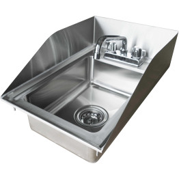 Drop-in Sink 1 bowl with Splashback Stainless steel - CEDIS1DB090905SP