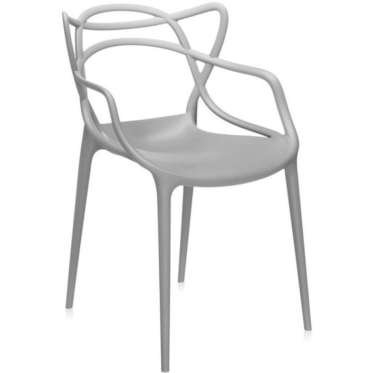 Bistro Dining Arm Chair Plastic Grey Indoors & Outdoors - CEWW023GREY