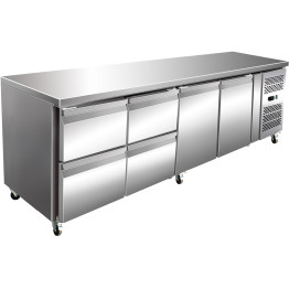 Commercial Refrigerated Counter 2 doors 4 drawers Depth 700mm - CEJTGN4140TN