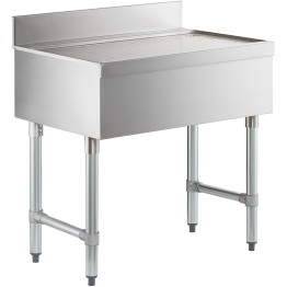 Commercial Bar Drainboard with Backsplash Stainless steel 610x470x760mm - CEBDU1824